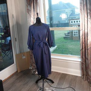 Navy blue midi dress